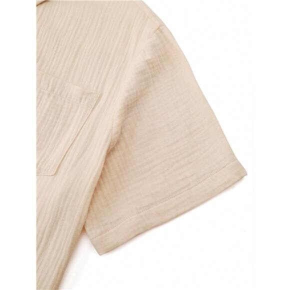 Men Linen/Bohemian Style Short Sleeve Shirt for Men, Summer Apparel for Men - Picture 6 of 8